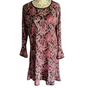 Michael Kors Black/Red Women’s Swing Dress size L Excellent Condition. Easy care